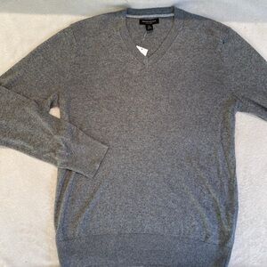 NWT Banana Republic gray silk linen v-neck lightweight sweater Sz Tall Large
